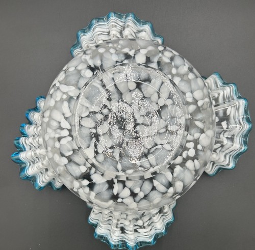 Kunstglas Konfetti Spritzschale geraffter Rand Murano Stil - Bild 10 von 15