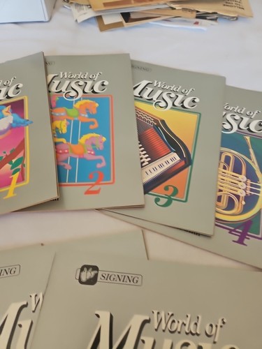 Vintage 1987, "World Of Music", Series Of 8 Signing Workbooks Kindergarten-8th - Picture 3 of 7