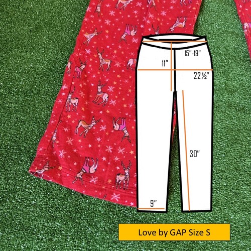 Pantalones de pijama Love by GAP cintura elástica franela roja reno ropa de estar talla S - Imagen 3 de 13