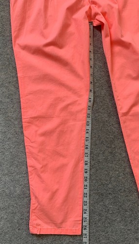 H&M Pleated Trousers Ankle Straight Cotton Neon Pink EUR 40 UK 12 - Picture 9 of 11