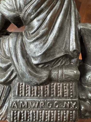 Antique Spelter Statue Classical Lady Jewelry Box Victorian Figure Clock Topper - Bild 4 von 5