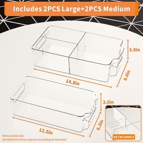 Refrigerator Organizers and Storage,4Pcs Large Refrigerator Storage - Picture 6 of 8