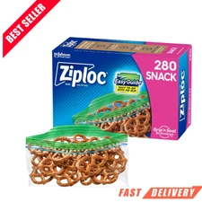 280 count Ziploc Snack Bags for On the Go Freshness, Grip 'n Seal Technology