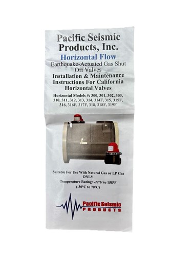 Pacific Seismic Products Earthquake Gas Shutoff Valve MPN 314 2" Horizontal - Picture 3 of 7