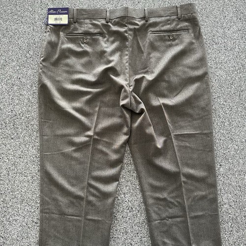 Alan Flusser Dress Pants Mens Size 42 x 30 Brown Stretch Classic Fit Flat Front - Picture 5 of 9