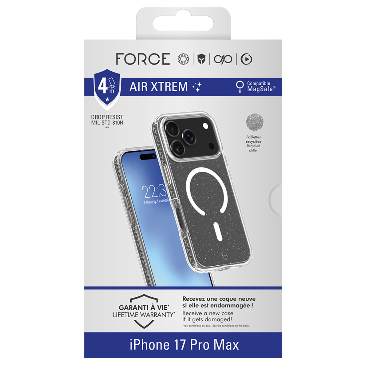 Coque iPhone 17 Pro Max évite la casse écran antichoc AIR XTREM 4m