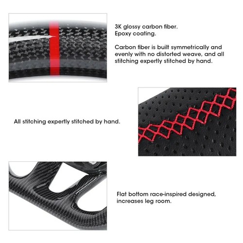 For Dodge Challenger 2015-2023 Carbon Fiber Heated Steering Wheel with Heating* - Foto 9 di 17