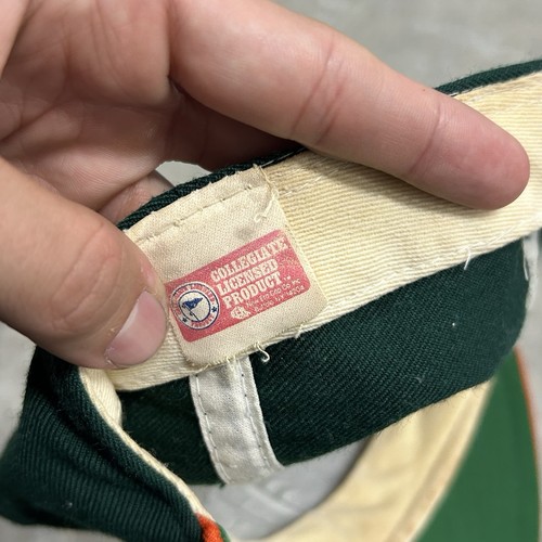 VINTAGE Miami Hurricanes UM Green Fitted Hat Cap 7 3/8 Wool New Era Korea Rare - 第 12/12 張圖片