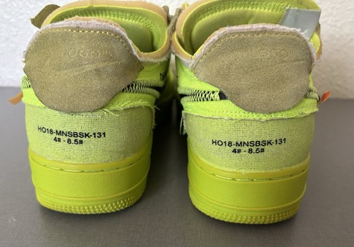 Nike Air Force 1 Low Off-White Volt AO4606-700 Größe 42 EU / 7,5 UK / 8,5 US - Bild 6 von 9