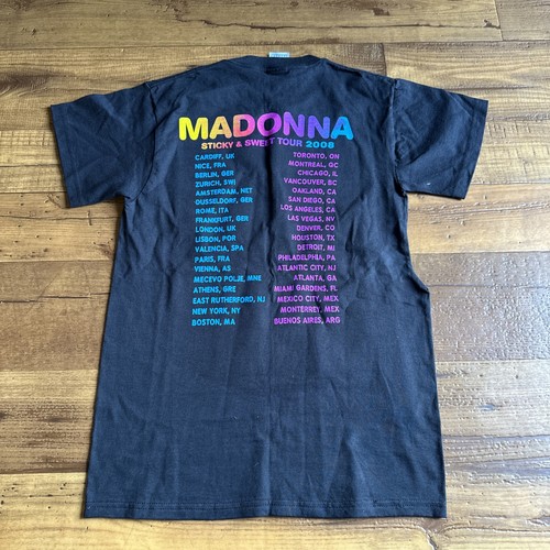 Vintage 2008 S Cotton T-shirt MADONNA Sticky & Sweet Tour - Picture 4 of 4