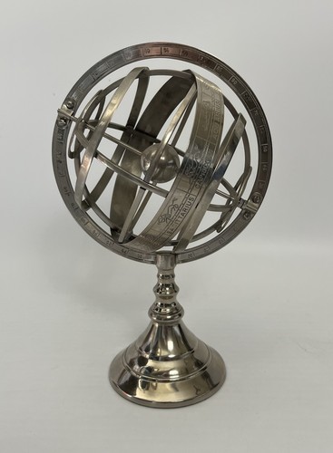 Armillary Sphere Libra Decorative Celestial Zodiac Rotating Stainless Steel - Picture 2 of 7