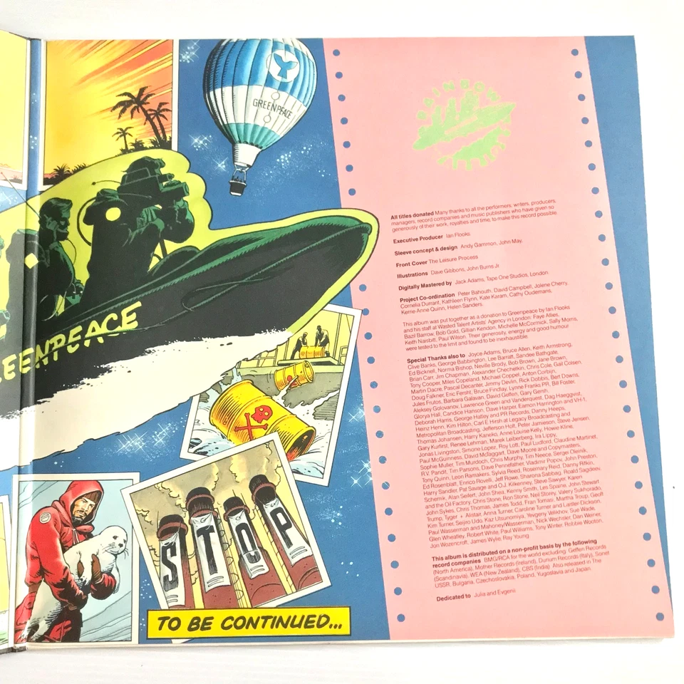 Greenpeace Rainbow Warriors Vinyl 2LP Compilation - Sade, U2, Lou Reed, REM 1989 - Image 2 of 4