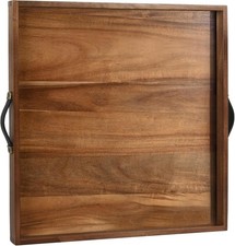 Extra Large Square Ottoman Tray for Living Room Coffee Table 21 x 21 Natural 