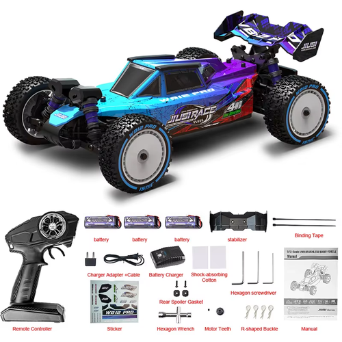 JIUSI WB12 PRO 1/12 Auto Da Corsa 4WD Ad Alta Velocità 80KM/H Brushless Auto Tel - Foto 11 di 16