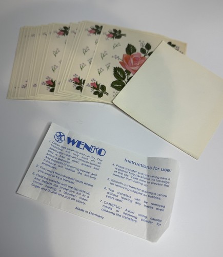 Vintage Rose Floral Tile Transfers Decals Set Of 20 | Wenko Germany | NOS 💐 - Bild 4 von 6