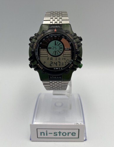 Reloj digital Seiko ALBA W800-0010 Qz brújula JP de colección raro 6,9 pulgadas - Rango C - Imagen 1 de 23
