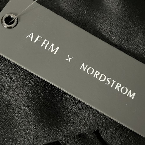 Afrm X Nordstrom Bodysuit Womens Size XL Black Long Sleeve Snap Bottom Basic - Picture 6 of 9