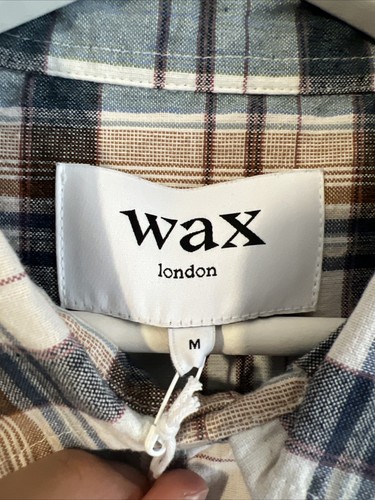 WAX London Drum Shirt Chambray Weave Checked Size Medium New With Tags - Picture 6 of 7