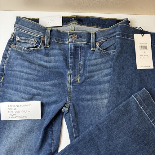 7 For All Mankind Dojo Flare Trouser AUM Denim Jeans 25 x 34 NWT BIN05 #414452 - Picture 2 of 5
