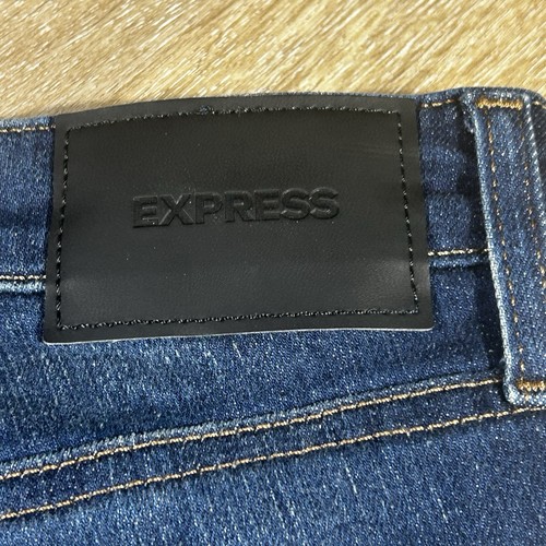 NEW Express Jeans Skinny Slim Hyper Stretch Denim Distressed Men’s 32x32 Blue - Picture 17 of 18