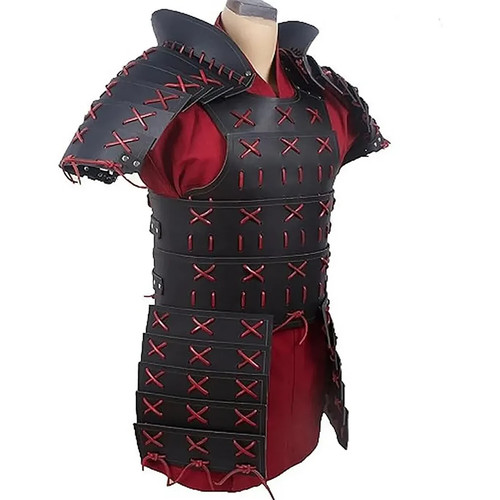 Armadura Samurai de Cuero: Disfraz Chaqueta Medieval - Armadura Ren Faire - Víspera de Halloween - Imagen 1 de 5