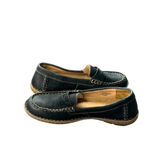 Mocasines Born Nerina Cuero Negro Nubuck Penny Cómodos Informales Sin Cordones Zapatos 8 Foto 4 de 4