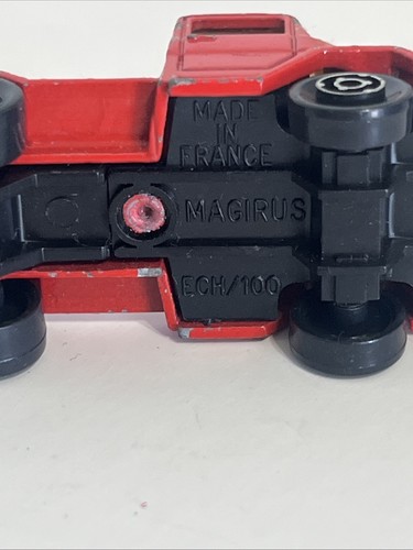 MAJORETTE Red Magirus Truck Cab Tractor Flatbed Diecast Vintage Toy Made France - Picture 5 of 6