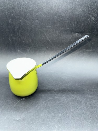 Vintage Emaille Geschirr Dipper grüne Schöpfkelle Butter Saucenwärmer Mondschein Sirup (alt)