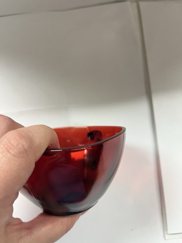 (3) Vintage Anchor Fire King Hocking Charm Ruby Red Square Cup & Saucer Sets USA - Picture 11 of 13
