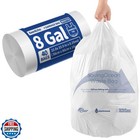 Small Trash Bags with Handles 8 Gallon 40 Count White - Ocean Plastic Upcycli