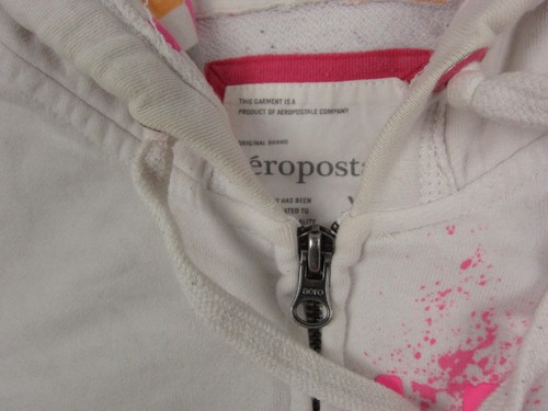 Aeropostale Hoodie Damen Extra Large XL weiß Full Zip Palmen Sweatshirt - Bild 7 von 17