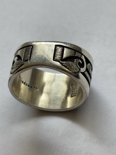 Sterling Silver Native American Hopi Tawa SunFace Ring By Ronald Wadsworth - Picture 5 of 8