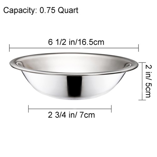 10 Pack Small Stainless Steel Bowls, 6 1/2 Inch Wide Kitchen Metal Bowl with ... - Picture 4 of 7