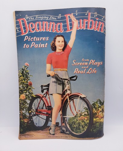 Vintage Deanna Durbin il suo libro da colorare quadri da dipingere 1940 RARO 10"x15" - Foto 11 di 11