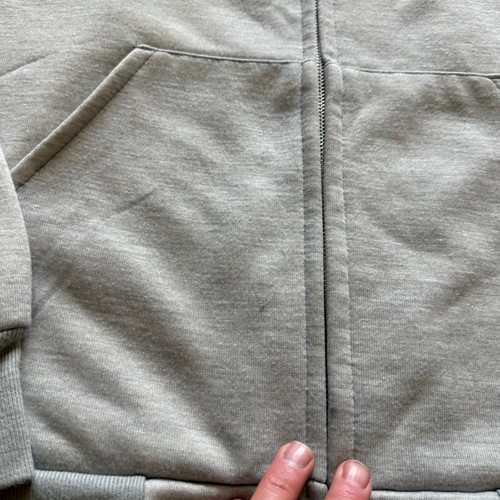 Men's Vintage 80's Sno King Gray Thermal Lined Zip Up Hoodie Sweatshirt Medium - Picture 4 of 6