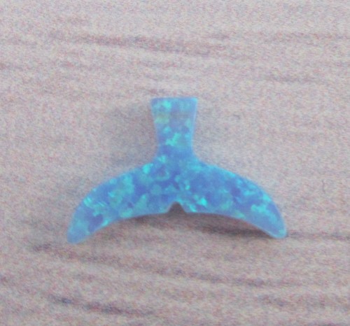 Dije de ópalo cola de ballena colgante medallón de laboratorio azul joyería náutica marina 1 pieza - Imagen 1 de 5
