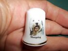 Vintage Old English Sheepdog Dog Collectible ceramic Thimble figure Limited.Ed.