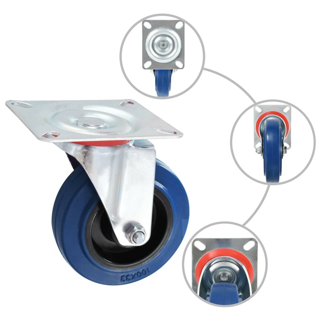 vidaXL Ruedas giratorias 8 unidades 100 mm s l1600 - vidaXL Ruedas giratorias 8 unidades 100 mm