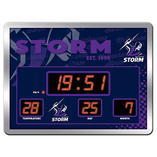NRL SCOREBOARD Digital LED Wall Clock Calendar Temp Sign Gift - Choose Teams - Bild 38 von 41