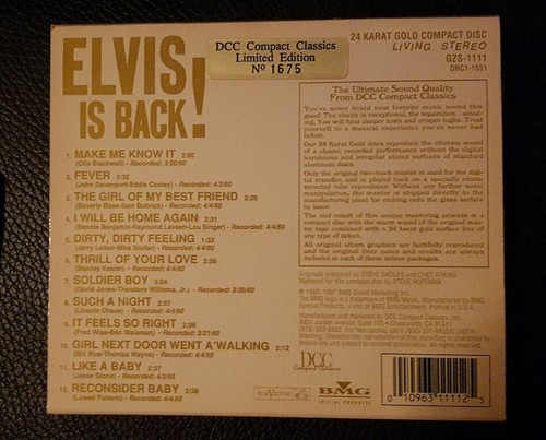Elvis Presley - ELVIS IS BACK! - 24 Karat Gold CD © 1997. 99 Prozent Neuwertig. - Bild 2 von 6