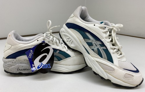 Vintage Asics Core 126 Duomax Gel Womens 6.5 Emerald, Silver And Blue - Afbeelding 1 van 6