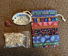 Black Hills~Sage~Cleanse~Abalone~Native American~Smudge Kit~Bag~Catlinite Bead