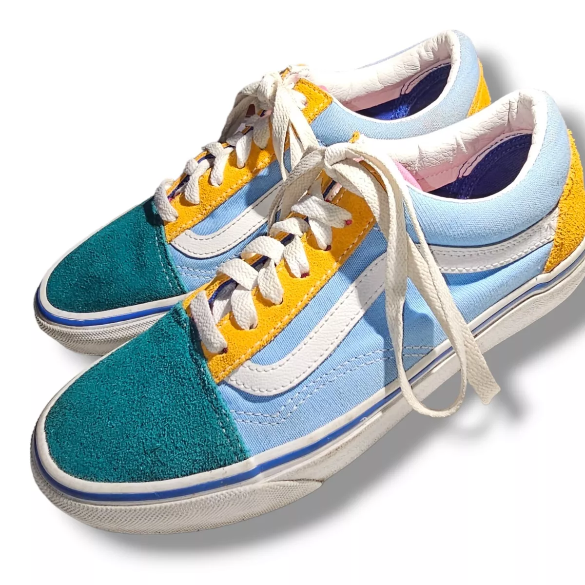 Vans Old Skool Sk8 Low Yacht Club Shoe Women Sz 7 Men 5.5 Blue Yellow Green Pink