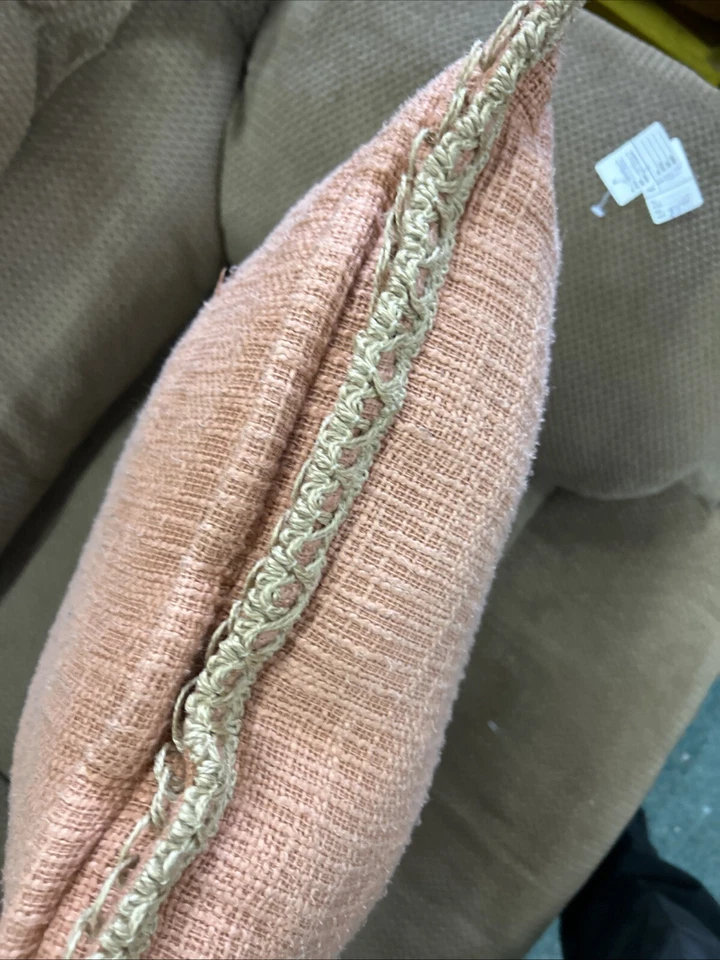 Almohadas Pier 1 Imports 2 Boho Bordadas Tela Tejida Naranja 20x20 LEER Foto 3 de 4