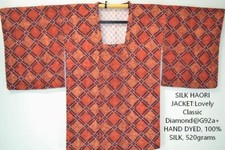 HIGH QUALITY JAPANESE SILK HAORI JACKET:HAND DYED Classic Diamond G92a 