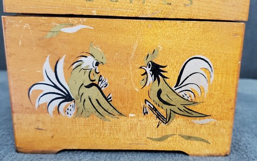 Handgeschriebene Rezepte - Kampfhähne in Holzscharnierbox Silber & Gold Vintage - Bild 11 von 16