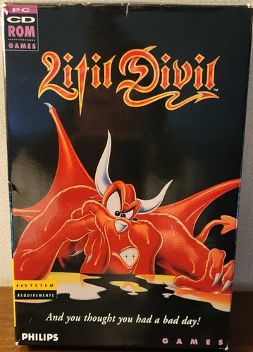 Vtg 1994 Litil Divil Philips PC CD ROM, with box, map and inserts