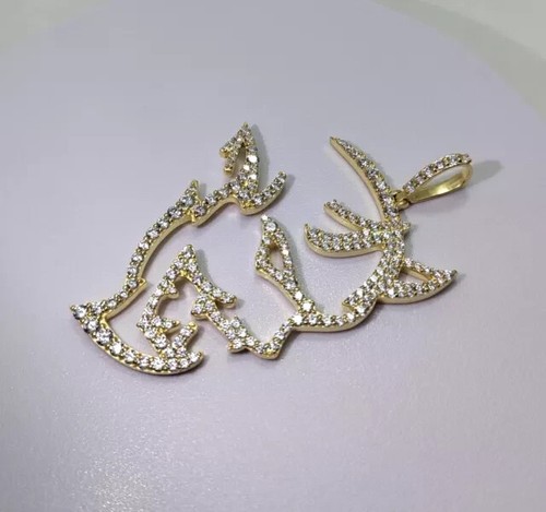 1.00Ct Round Cut Lab Created Diamond Devil Men's Pendant 14K Yellow Gold Plated - Picture 2 of 6