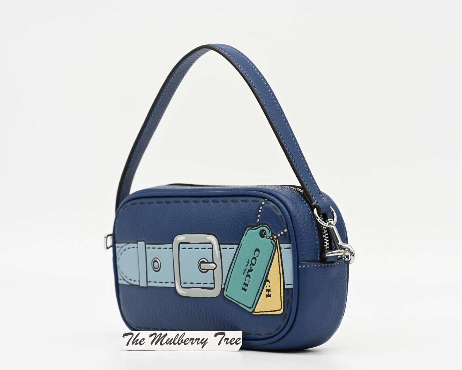 COACH JAMIE Polso convertibile in pelle con stampa trompe l'oeil CH363 nuovo con etichette $218