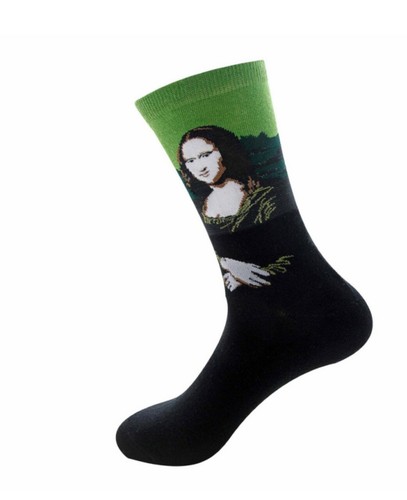Calcetines unisex de pintura de bellas artes de fama mundial Mona Lisa el grito noche estrellada... - Imagen 10 de 34